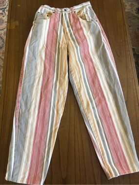 Vintage Runaway Bay Women’s High-waisted Multicolour Striped Jeans